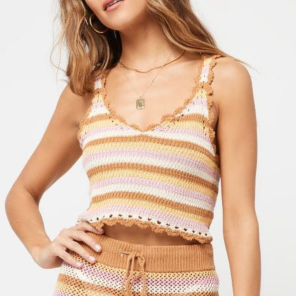 L*Space Turn The Tide Cover-Up Top Multicolor Stripe NWT Size Medium